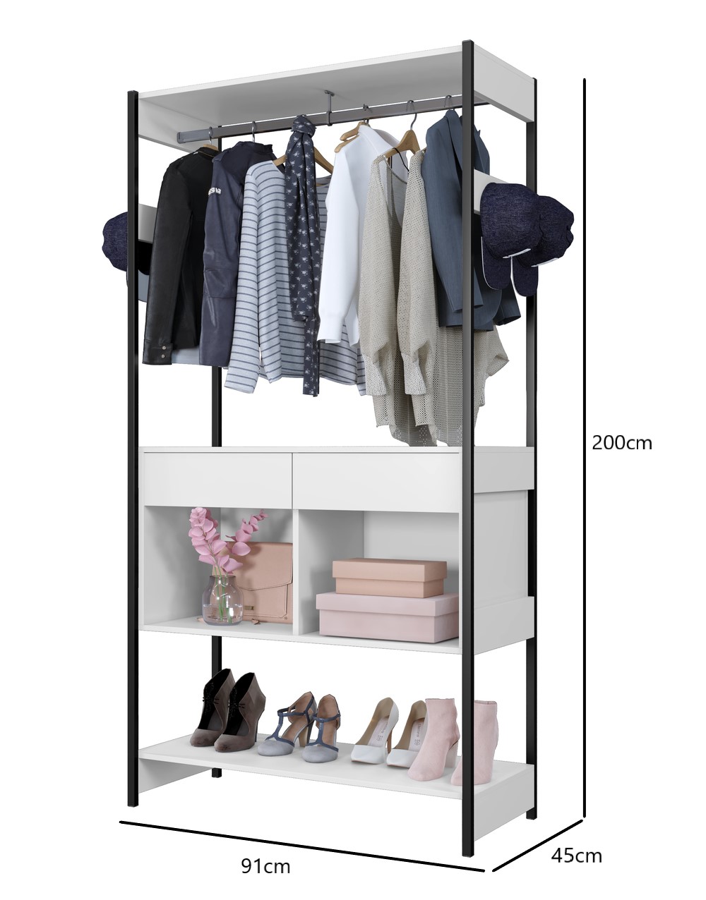 Closet Barcelona Arte Moveis Branco