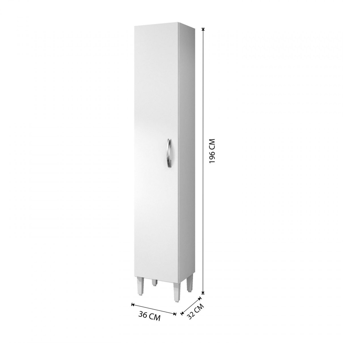 Paneleiro Delta 1 Portas Arte Móveis Branco