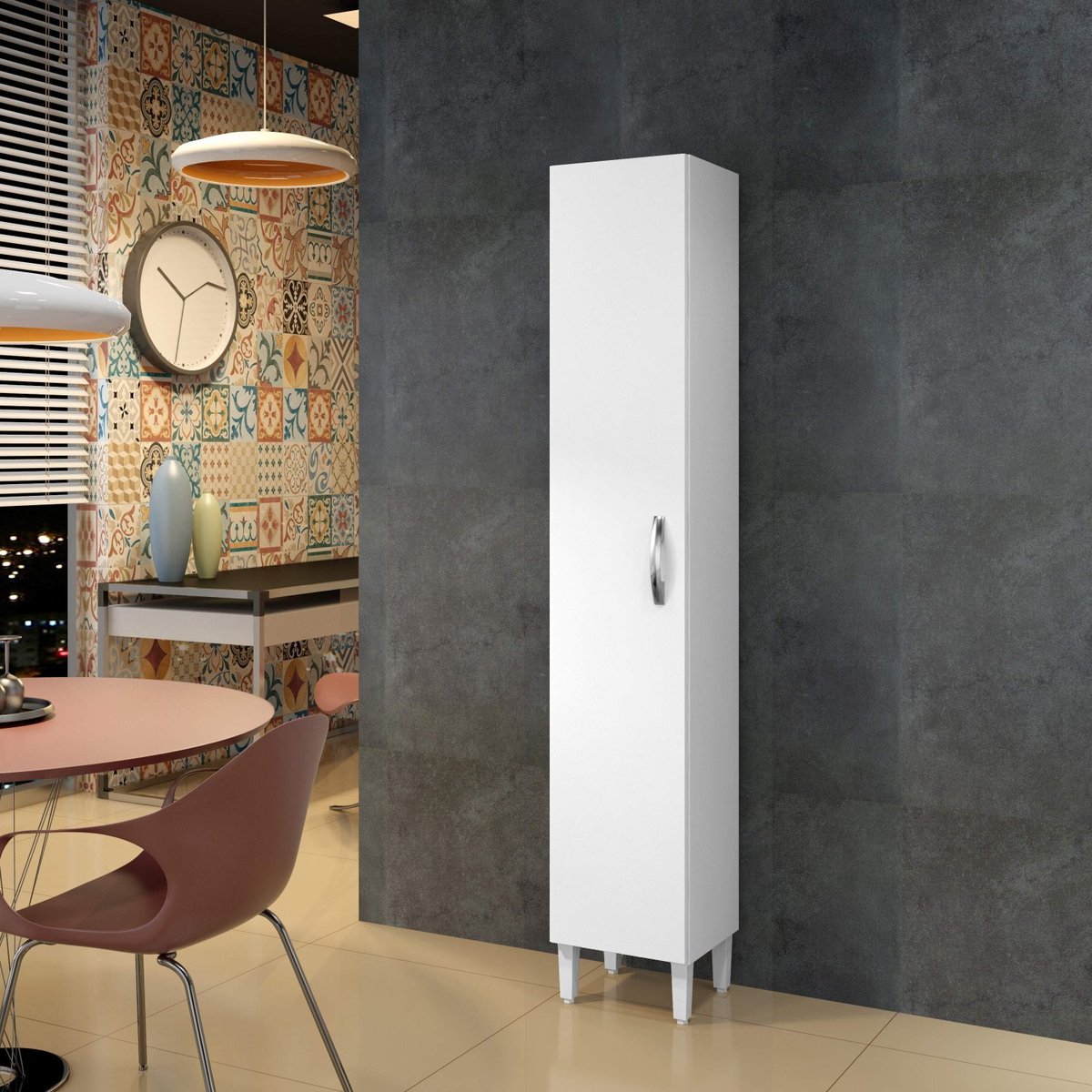 Paneleiro Delta 1 Portas Arte Móveis Branco