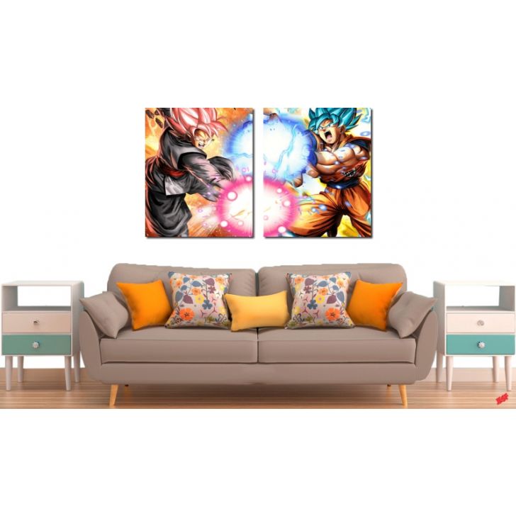 Quadro Decorativo Dragon Ball Z Goku Super Sayajin 2 Peças M17