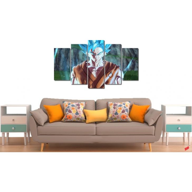 Quadro Decorativo Dragon Ball Z Goku Super Sayajin 5 Peças