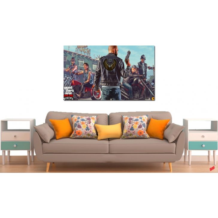 Quadro decorativo GTA V - Jogos - Tela em Tecido