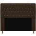 Cabeceira King Estofada Cama Box Lady 195 cm Strass  Suede Marrom