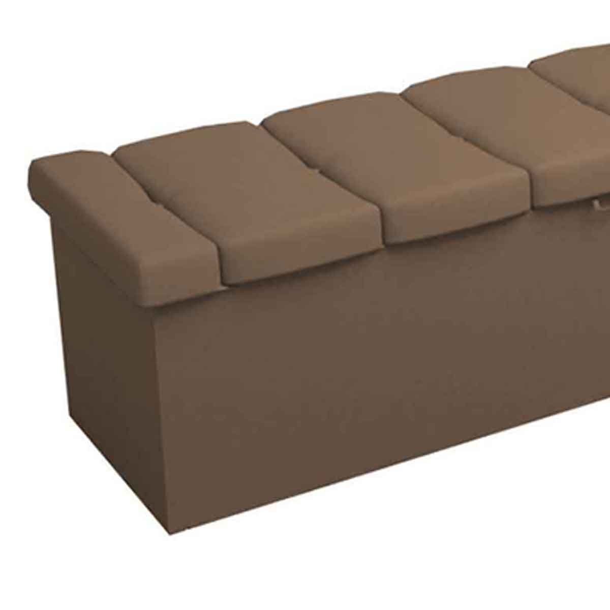 Calçadeira com Baú Estofada King Kiara 190 cm Capuccino