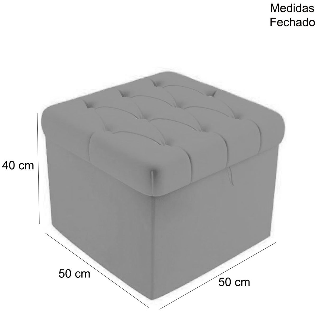 Puff Baú Quadrado Sapateira Decorativo Captonê Mali  Suede Marfim