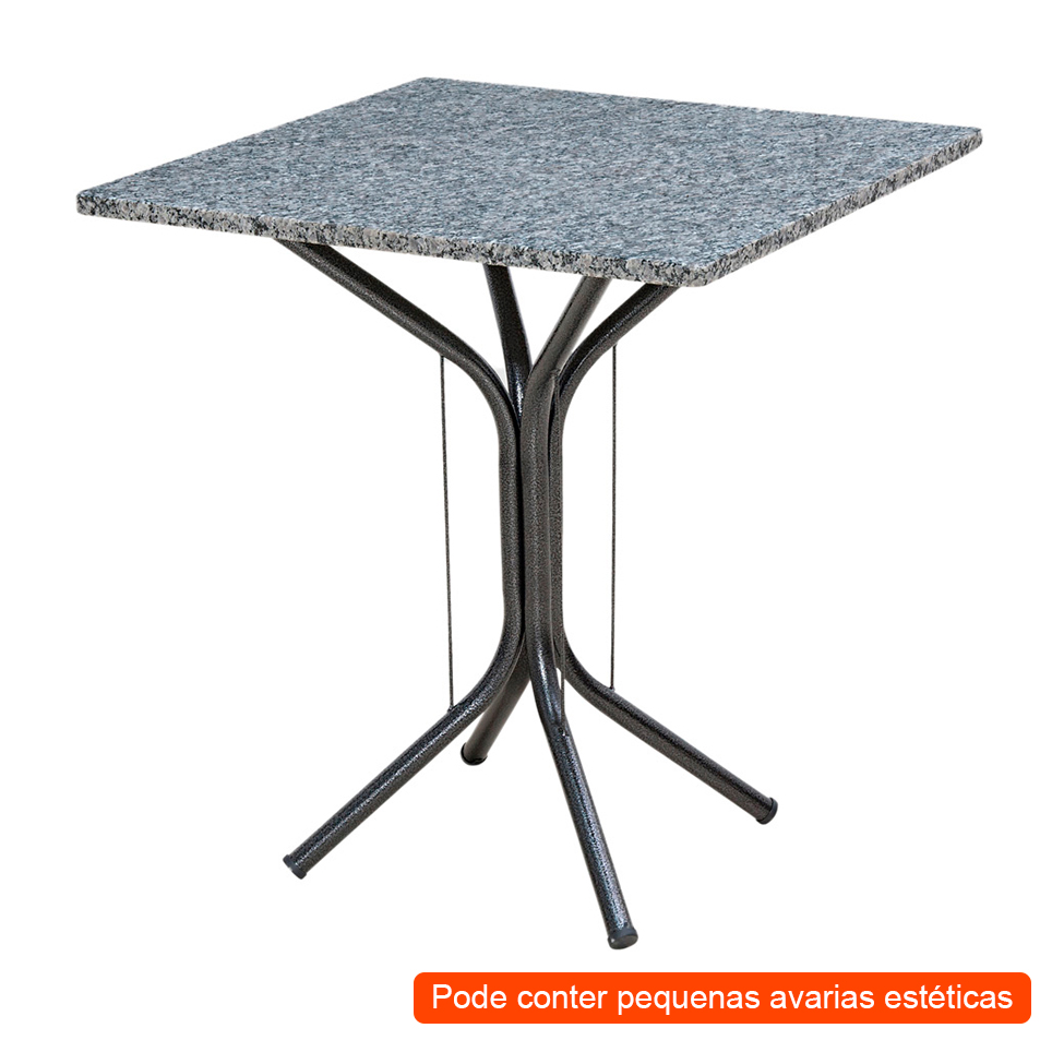 [OUTLET] Mesa de Jantar Quadrada Thais Preta 70 cm
