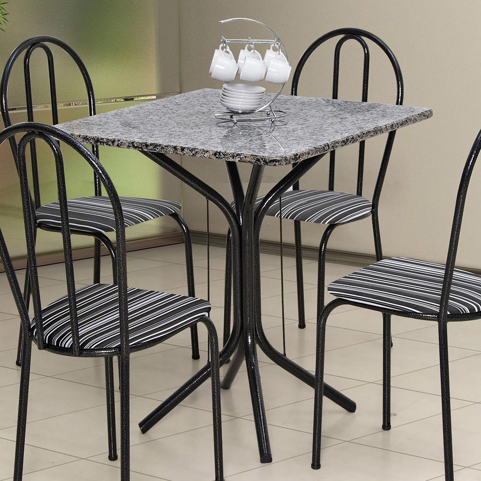 [OUTLET] Mesa de Jantar Quadrada Thais Preta 70 cm