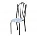 Cadeira Tubular Cromo Preto 021 Assento Linho