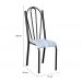 Cadeira Tubular Cromo Preto 021 Assento Linho