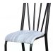 Cadeira Tubular Cromo Preto 021 Assento Linho