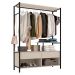 Guarda-Roupa 3 Prateleiras 2 Gavetas Aço Carbono e MDF com e Cabideiro Bianca Off White