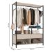 Guarda-Roupa 3 Prateleiras 2 Gavetas Aço Carbono e MDF com e Cabideiro Bianca Off White