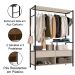 Guarda-Roupa 3 Prateleiras 2 Gavetas Aço Carbono e MDF com e Cabideiro Bianca Off White