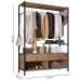 Guarda-Roupa 3 Prateleiras 2 Gavetas Aço Carbono e MDF com e Cabideiro Bianca Preto / Demolição