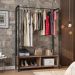 Guarda-Roupa Aço Carbono Caixaria 2 Compartimentos MDF Milena Preto / Demolição