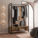 Guarda-Roupa Aço Carbono Caixaria 2 Compartimentos MDF Milena Preto / Demolição
