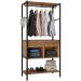 Guarda-Roupa Cabideiro 2 Gavetas Nichos Prateleiras Aço Carbono MDF BP Pérsia Preto / Demolição