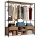 Guarda-Roupa Casal Gavetas Prateleiras Nichos Cabideiro Aço e MDF BP Bianca Preto / Demolição