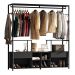 Guarda-Roupa Casal Gavetas Prateleiras Nichos Cabideiro Aço e MDF BP Bianca Preto