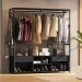 Guarda-Roupa Casal Gavetas Prateleiras Nichos Cabideiro Aço e MDF BP Bianca Preto
