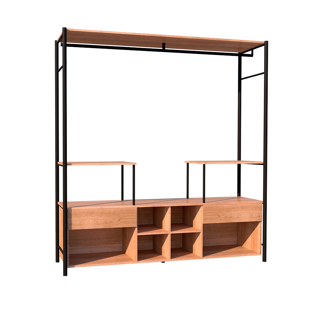 Guarda Roupa Casal Industrial Preto/Demolição Tama