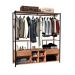 Guarda Roupa Closet Casal Industrial 174cm 2 Gavetas Barcelona Demolição/Preto - Artefamol