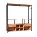 Guarda Roupa Closet Casal Industrial 174cm 2 Gavetas Barcelona Demolição/Preto - Artefamol