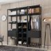 Guarda Roupa Closet Modulado 3 Peças Estilo Industrial Oxford Preto - Artefamol