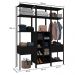 Guarda Roupa Closet Modulado 3 Peças Estilo Industrial Oxford Preto - Artefamol