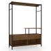Guarda Roupa Solteiro Closet Barcelona 118 cm 2 Gavetas Preto/Demolição - Artefamol