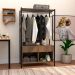 Guarda Roupa Solteiro Closet Industrial 90cm 2 Gavetas Paris Light Demolição/Preto - Artefamol