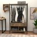 Guarda Roupa Solteiro Closet Industrial 90cm 2 Gavetas Paris Light Demolição/Preto - Artefamol