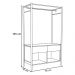 Guarda Roupa Solteiro Closet Industrial 90cm 2 Gavetas Paris Light Demolição/Preto - Artefamol