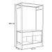 Guarda Roupa Solteiro Closet Industrial 90cm 2 Gavetas Paris Light Demolição/Preto - Artefamol