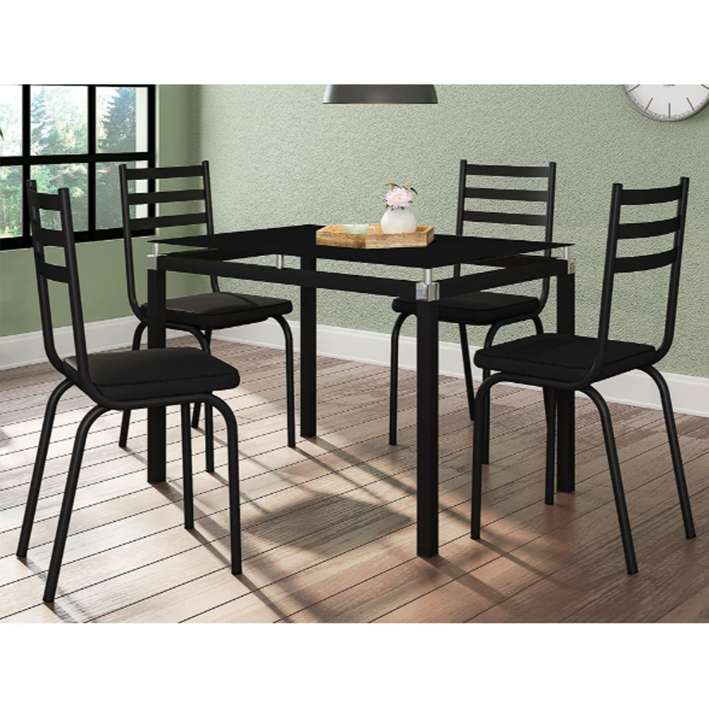 Jogo de Mesa Malva 107x75 cm e 4 Cadeiras 118 - Artefamol