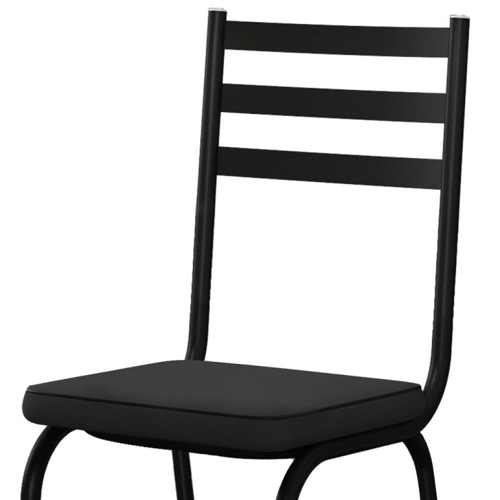 Jogo de Mesa Malva 140cm e 6 Cadeiras 118 Preto - Artefamol