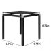Jogo de Mesa Malva 75cm e 4 Cadeiras 118 Preto - Artefamol