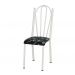 Kit 02 Cadeiras Tubular Branca 021 Assento Preto Florido