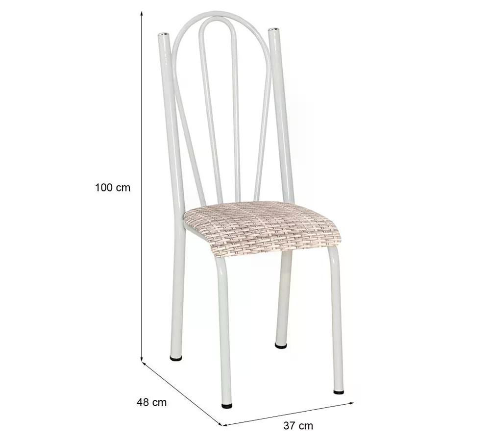 Kit 02 Cadeiras Tubular Branca 021 Assento Rattan