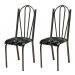 Kit 02 Cadeiras Tubular Cromo Preto 021 Assento Preto Florido