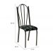 Kit 02 Cadeiras Tubular Cromo Preto 021 Assento Preto Florido