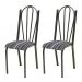 Kit 02 Cadeiras Tubular Cromo Preto 021 Assento Preto Listrado
