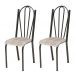 Kit 02 Cadeiras Tubular Cromo Preto 021 Assento Rattan
