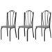 Kit 03 Cadeiras Tubular Preto Fosco 121 Assento Platina