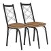 Kit 2 Cadeiras Aço Carbono Tubular Metálica Acabamento Fosco D-28 Julia Preto/Rattan