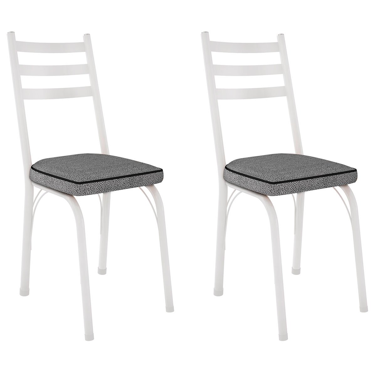 Kit 2 Cadeiras para Cozinha Tubular D-13 Nara de Aço Branco/Andorinha