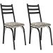 Kit 2 Cadeiras para Cozinha Tubular D-13 Nara de Aço Preto/Cedro