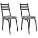 Kit 2 Cadeiras para Cozinha Tubular D-13 Nara de Aço Preto/Grafiato
