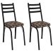 Kit 2 Cadeiras para Cozinha Tubular D-13 Nara de Aço Preto/Mosaico Palha