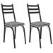 Kit 2 Cadeiras para Cozinha Tubular D-13 Nara de Aço Preto/Platina